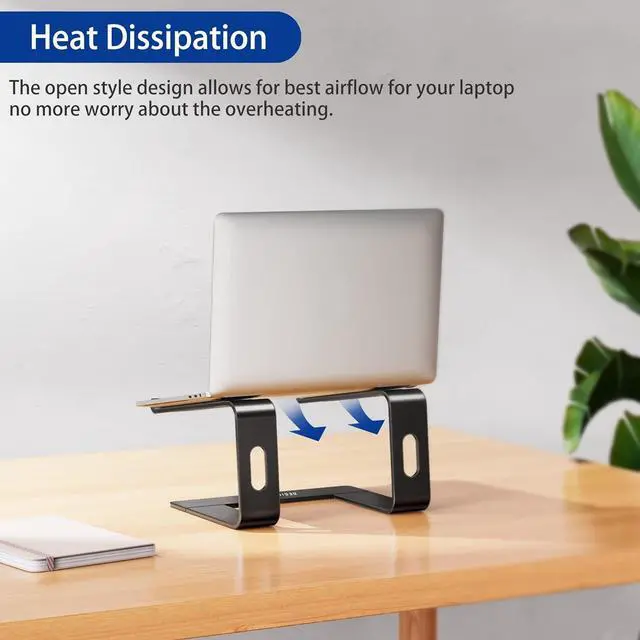 Alt view image 6 of 7 - LS03 Aluminum Laptop Stand Ergonomic Detachable Computer Stand Riser Holder Notebook Stand Compatible with Air Pro  HP  More 10-15.6 Laptops Black
