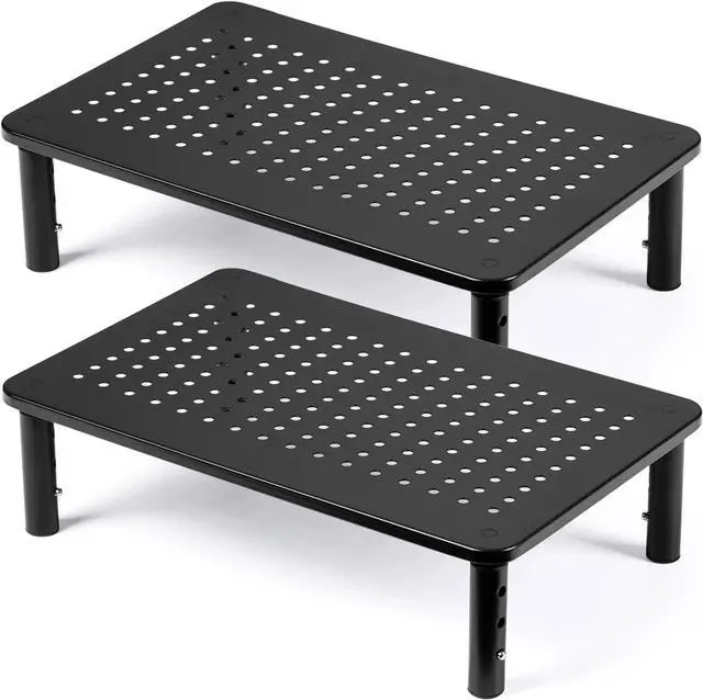 Main image of DOLALIKE 2 Pack Desktop Riser, 3 Height Adjustable Monitor stands for 2 Monitors, PC, Computer, Printer, iMac, Desktop Monitor Stand with Ventilated Platform for Airflow