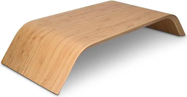 Main image of kalibri Wood Monitor Stand Riser - Computer Desk Holder Desktop Dock Wooden Mount Display for PC TV Screen Notebook Laptop - Bamboo