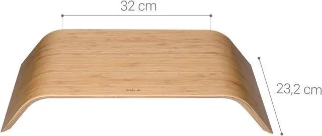 Alt view image 6 of 6 - kalibri Wood Monitor Stand Riser - Computer Desk Holder Desktop Dock Wooden Mount Display for PC TV Screen Notebook Laptop - Bamboo