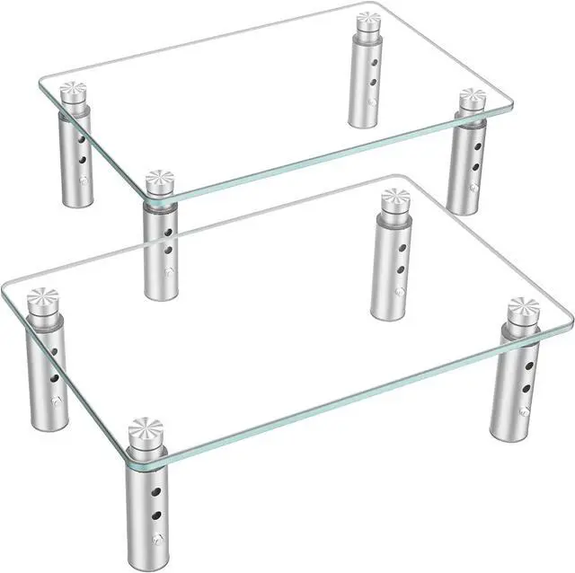 Main image of Hemudu 2 Pack Monitor Stand Riser, 3 Height Adjustable Laptop Stand Riser , Monitor Stand Riser for PC, Computer, Laptop Clear HD06T-201