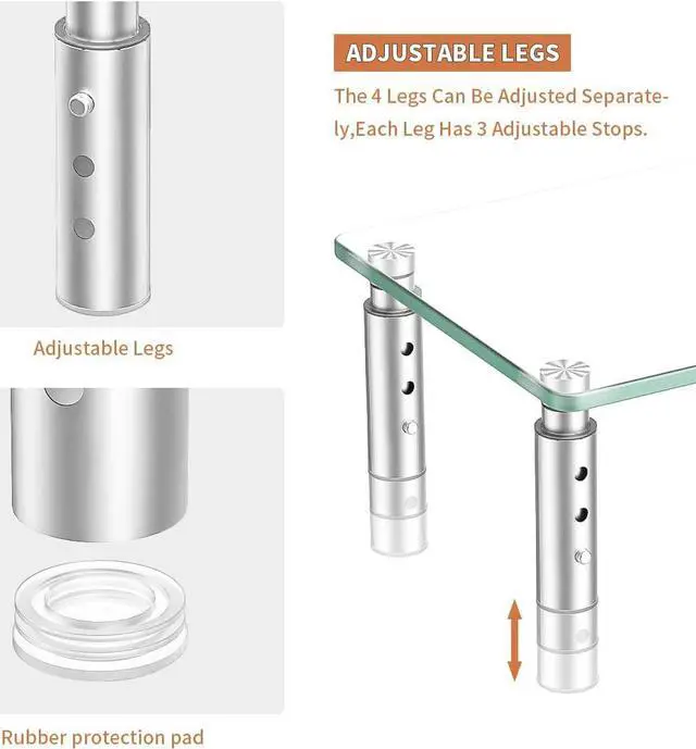 Alt view image 3 of 7 - Hemudu 2 Pack Monitor Stand Riser, 3 Height Adjustable Laptop Stand Riser , Monitor Stand Riser for PC, Computer, Laptop Clear HD06T-201