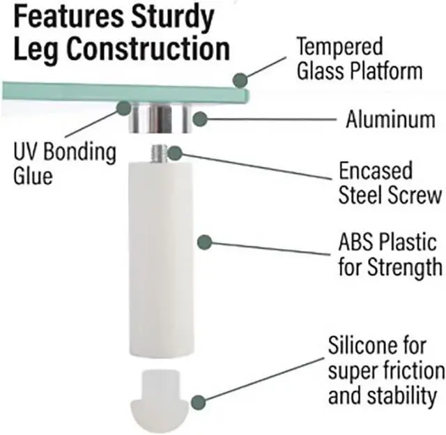 Alt view image 3 of 6 - Kantek Desktop Glass Dual Computer Monitor Stand Riser, 8mm Tempered Glass Platform, Holds 2 Monitors Up to 60 Lbs, Keyboard Storage, 39.4" X 10.2" X 3.25", Clear