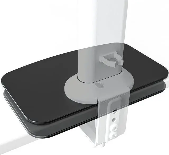 Main image of Hemudu Monitor Mount Reinforcement Plate for Thin, Glass and Other Fragile Tabletop, Universal Steel Bracket Plate Fits Most Monitor Stand C Clamp Installation HD05B-001