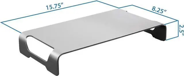 Alt view image 6 of 7 - Mount-It! Aluminum Monitor Stand for iMac - Wide Unibody Monitor Riser - Metal Monitor Stand Desktop Organizer with Keyboard Storage - Universal Desktop Monitor Riser for PC, iMac, MacBook, Laptop