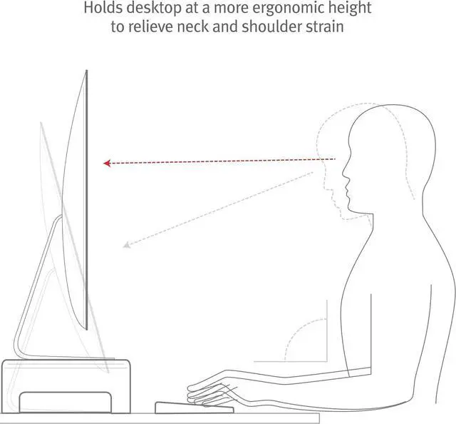 Alt view image 5 of 7 - Twelve South Curve Riser Monitor Stand | Ergonomic Desktop Stand with Storage Shelf for iMac and Displays, Matte White