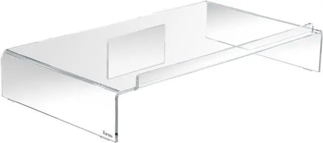 Main image of Kantek Acrylic Computer Monitor Stand with Keyboard Storage, Holds up to 50 Pounds, 21.25" x 11.9" x 3.4", Clear