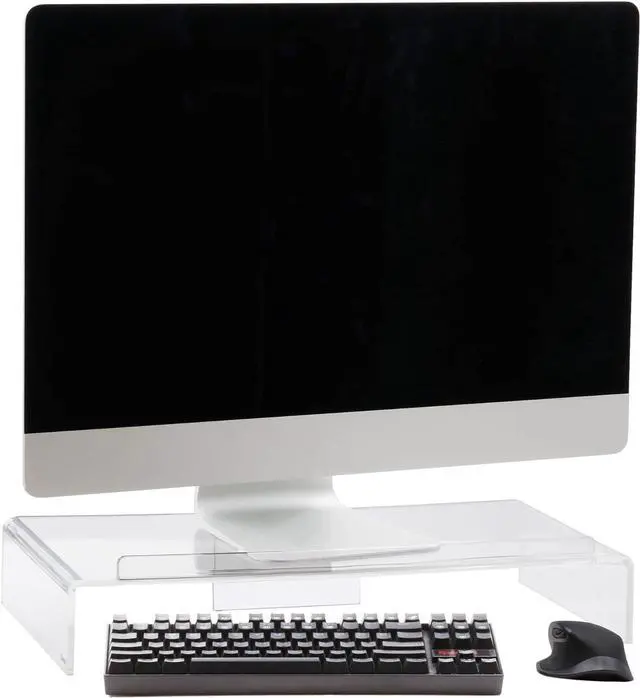 Alt view image 3 of 4 - Kantek Acrylic Computer Monitor Stand with Keyboard Storage, Holds up to 50 Pounds, 21.25" x 11.9" x 3.4", Clear