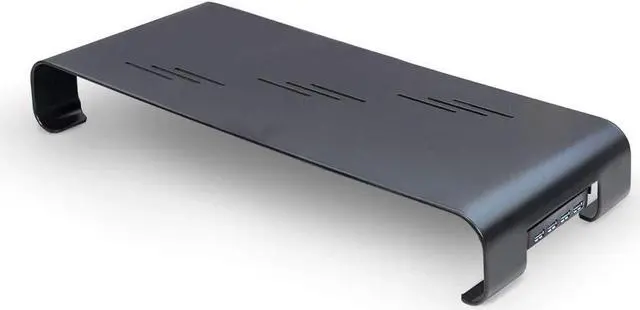 Alt view image 3 of 5 - Syba Monitor Stand Riser for Computer, Laptop, Printer, Notebook and All Flat Screen Display with 19" platform and 3" height With USB 3.0 Hub, Black