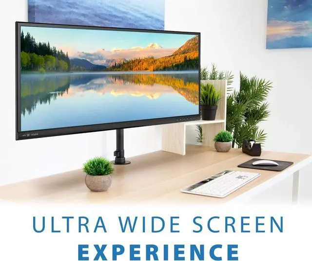 Alt view image 2 of 7 - Mount-It! UltraWide Monitor Mount and TV Desk Mount | Heavy-Duty Height and Tilt Adjustable Monitor Stand for Screens up to 42" | VESA 75x75mm  200x200mm