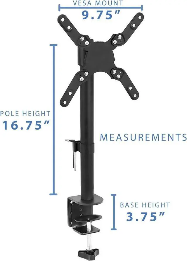 Alt view image 5 of 7 - Mount-It! UltraWide Monitor Mount and TV Desk Mount | Heavy-Duty Height and Tilt Adjustable Monitor Stand for Screens up to 42" | VESA 75x75mm  200x200mm