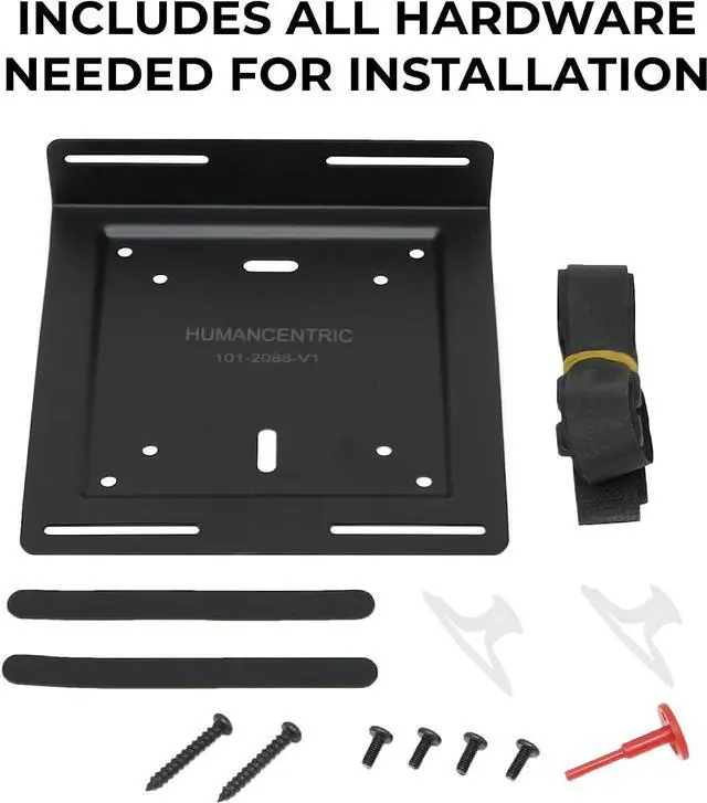 Alt view image 4 of 7 - HumanCentric Universal Wall and VESA Mount, Adjustable Strap for Small Computers, UPS Units, Cable Boxes, Modems and Other Electronic Devices, Mounts on The Wall or Back of a Computer Monitor