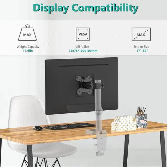 Alt view image 5 of 7 - WALI Mount Plate for Universal Monitor Mounting System, Fits 1.1 to 2.4 inch Diameter Pole, Mounting Holes for 75 by 75 mm and 100 by 100mm (VES02), Black