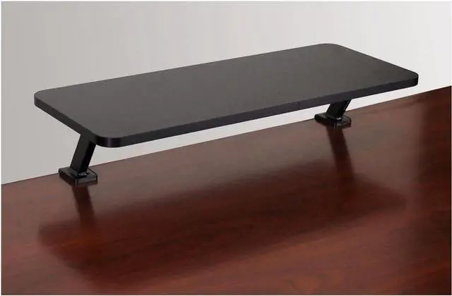 Alt view image 6 of 7 - Kantek Ergonomic Mounted Computer Monitor Riser Stand, Floating Desk Shelf, Clamp On Base, 25.6" X 10.2" X 5.1", Black