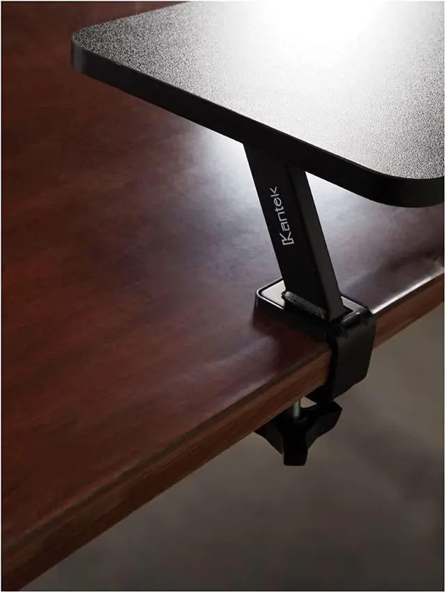 Alt view image 7 of 7 - Kantek Ergonomic Mounted Computer Monitor Riser Stand, Floating Desk Shelf, Clamp On Base, Extra-Wide, 39.4" X 10.2" X 5.1", Black