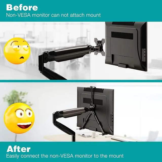 Alt view image 5 of 7 - MOUNT PRO VESA Mount Adapter, Universal Non-VESA Monitor Mount Adapter for 19 to 32 inch Screens, Vesa Bracket 75x75mm/100x100mm, Hold up to Max 17.6lbs