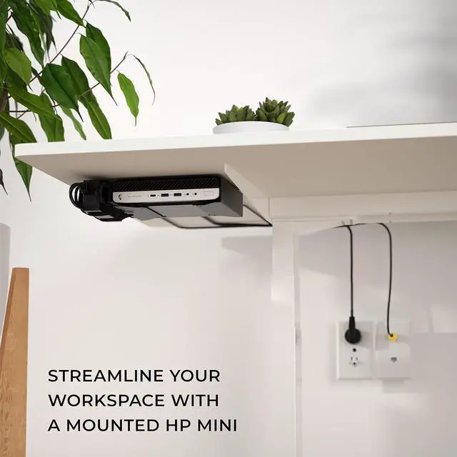 Alt view image 6 of 7 - HumanCentric VESA Mount Compatible with HP Desktop Mini, HP ProDesk Mini, HP EliteDesk Mini, Replaces Dual VESA Sleeve for Mini Desktops v3, Mount on an Arm, Under Desk or Wall, 75x75mm, 100x100mm