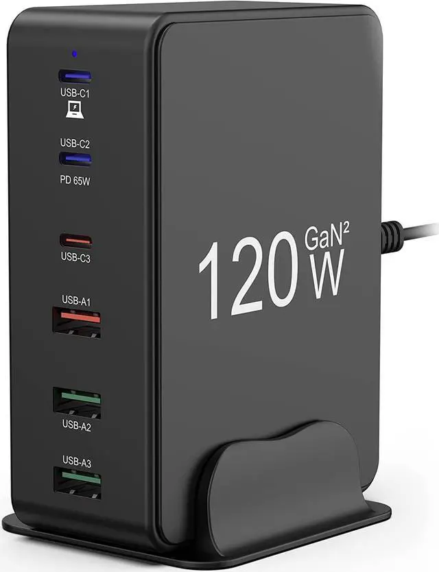 Main image of Binamao 120W USB Charging Station, 6-Port USB C Charger GaN USB Charger Station for Multiple Devices, USB Charging Hub 3 Type C & 3 USB-A for MacBook iPad iPhone 14 13 12 11 Pro Galaxy Android Laptop