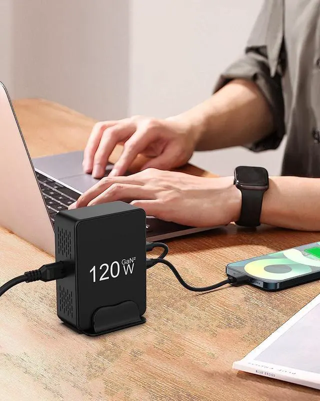 Alt view image 7 of 7 - Binamao 120W USB Charging Station, 6-Port USB C Charger GaN USB Charger Station for Multiple Devices, USB Charging Hub 3 Type C & 3 USB-A for MacBook iPad iPhone 14 13 12 11 Pro Galaxy Android Laptop