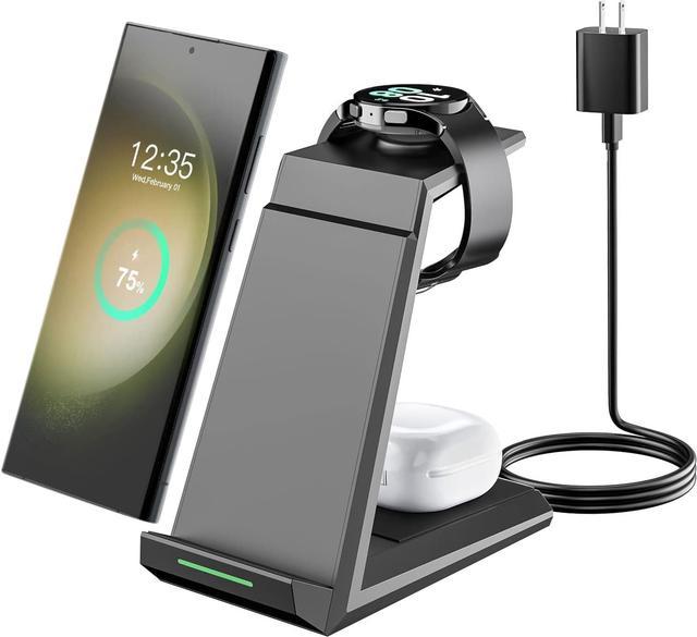 in Charging Station for Samsung, Wireless Fast Charging Station for Samsung S23 S22 S21 Ultra Note20 10 Z Flip Z Fold, Charger Dock with Stand for