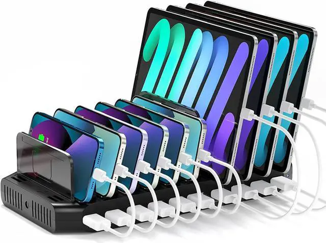 Main image of Unitek USB Charging Station for Multiple Devices, Charger Organizer Stand Dock with Dividers, Quick Charge 3.0 Compatible for Smartphone, Tablet, iPad and Other Electronics