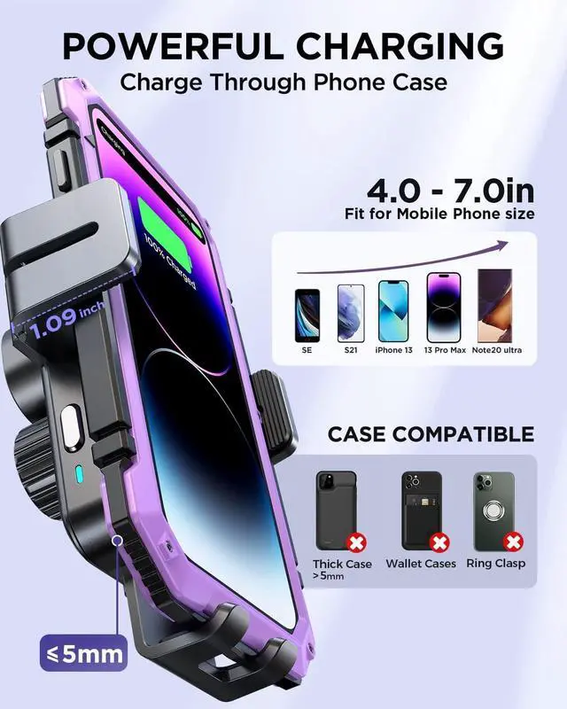 Alt view image 6 of 7 - JOYROOM Wireless Car Charger,15W Qi Fast Charging Car Charger Phone Holder Mount, Auto-Clamping Alignment Windshield Dashboard Air Vent Cell Phone Holder for iPhone 15 Pro Max/15 Pro, Galaxy S24 etc