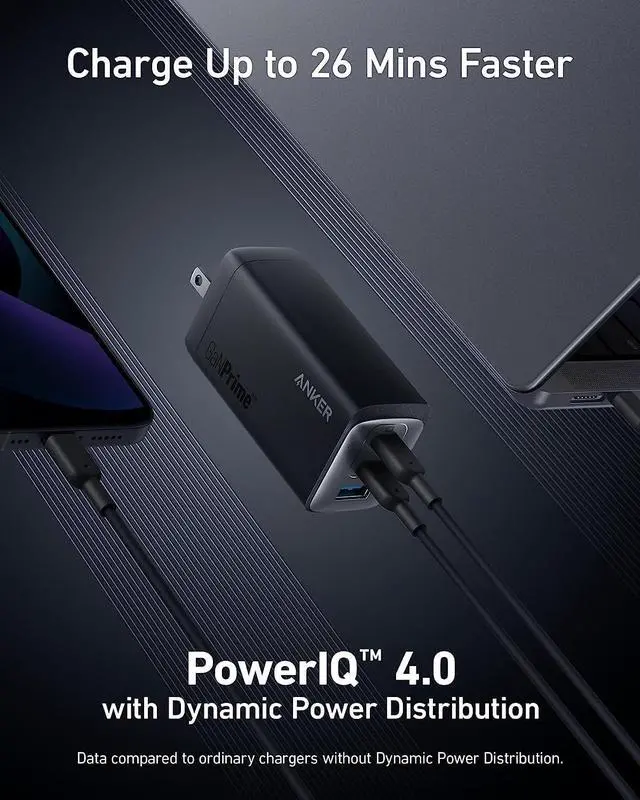 Alt view image 4 of 7 - 737 GaNPrime 120W USB C Charger PPS 3-Port Fast Compact Foldable Wall Charger for MacBook Pro/Air iPad Pro iPhone 16/Pro Galaxy S22/S21  XPS 13 Note 20/10+ and More Devices