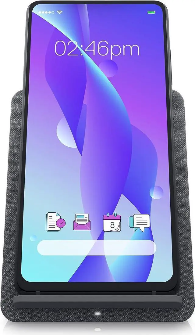 Alt view image 2 of 7 - Dell Dual Charge Dock HD22Q - Fabric Wrapped Charging Stand, Type-C Connector, Qi Enabled Charging, Wake-on-Dock, Smartphone Rest, Power Button LED - Magnetite