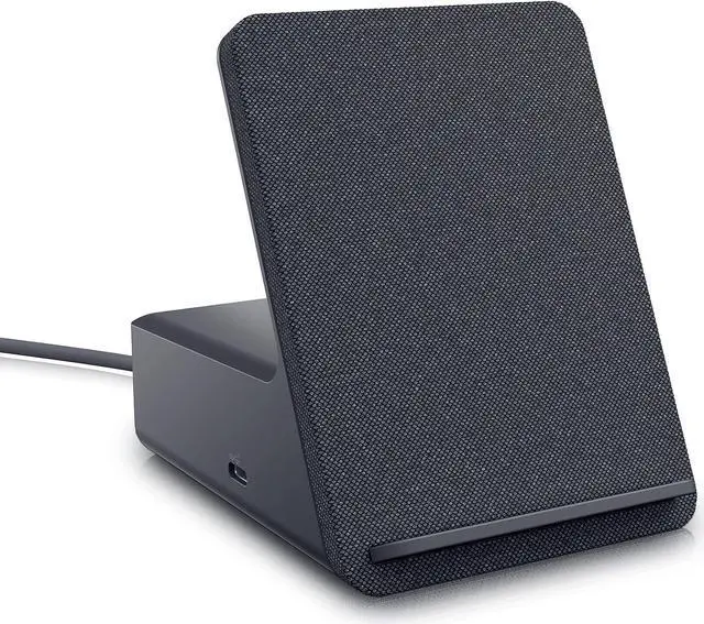 Alt view image 4 of 7 - Dell Dual Charge Dock HD22Q - Fabric Wrapped Charging Stand, Type-C Connector, Qi Enabled Charging, Wake-on-Dock, Smartphone Rest, Power Button LED - Magnetite
