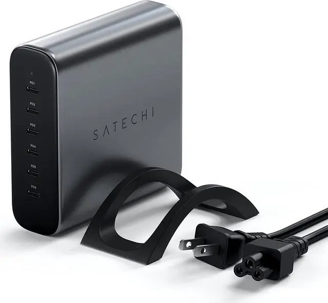 Main image of Satechi 200W 6-Port GaN Charging Station  2X 140W USB C and 4X USB C, Fast Charging Travel Charger for Multiple Devices, Apple and Most Thunderbolt Devices