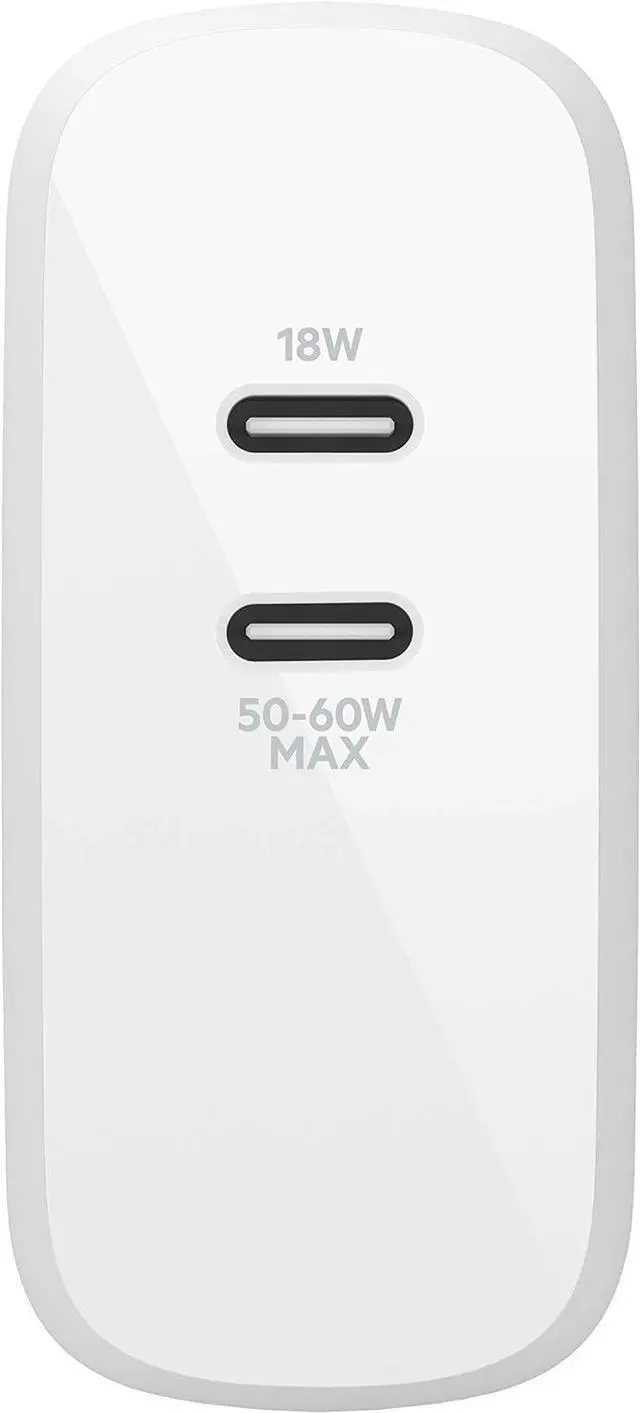 Alt view image 6 of 7 - Belkin BoostCharge USB C 68W GaN Wall Charger w/Dual Ports - iPhone Charger Fast Charging - Type C Charger - USB C Charger w/PD for Apple iPhone, Samsung Galaxy, Airpods Pro, iPad Pro, MacBook Pro