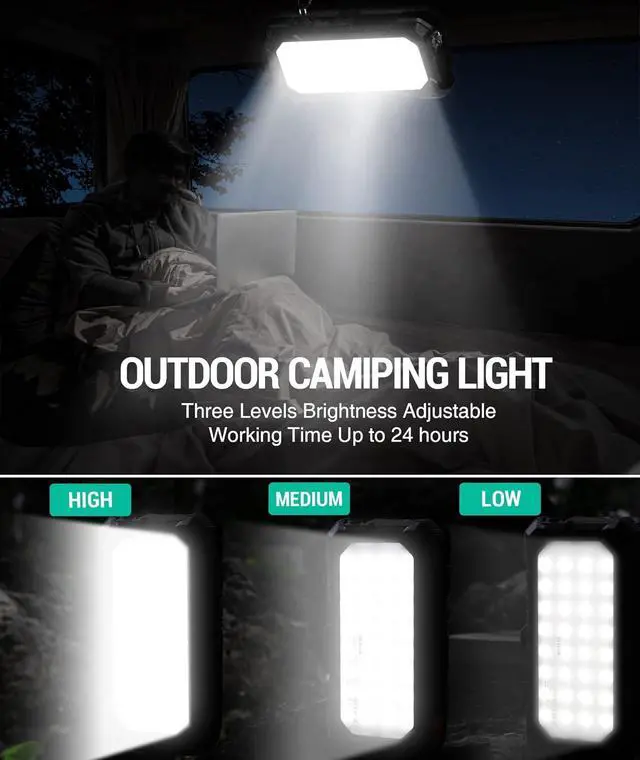 Alt view image 4 of 6 - BLAVOR Solar Charger Power Bank, PD 18W Fast Charging 20000mAh Battery Pack with 4 Foldable Panels, Portable Solar Powered USB C Charger with Camping Flashlight Compass Carabiner for Cell Phone