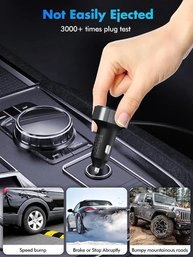 Alt view image 6 of 7 - Car USB Charger Multi Port, 135W Fast USB C Car Charge PD 45W 30W & QC3.0 30W Multiple Car Charger, Multiple Devices Car Travel Charger with 5FT Cable for iPhone 16 15 Pro Max 14/iPad/Samsung S24/23