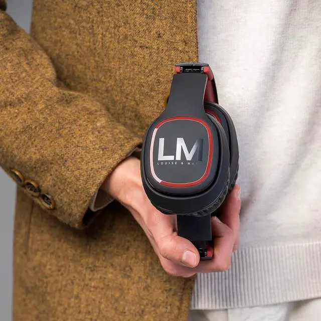 Alt view image 5 of 7 - Louise&Mann Wireless Headphones Over Ear, Bluetooth Headphones 5.3, Foldable Lightweight with Soft Memory Foam Earmuffs, Built-in Mic with Wired Mode and Carry Case for Travel,Office,PC