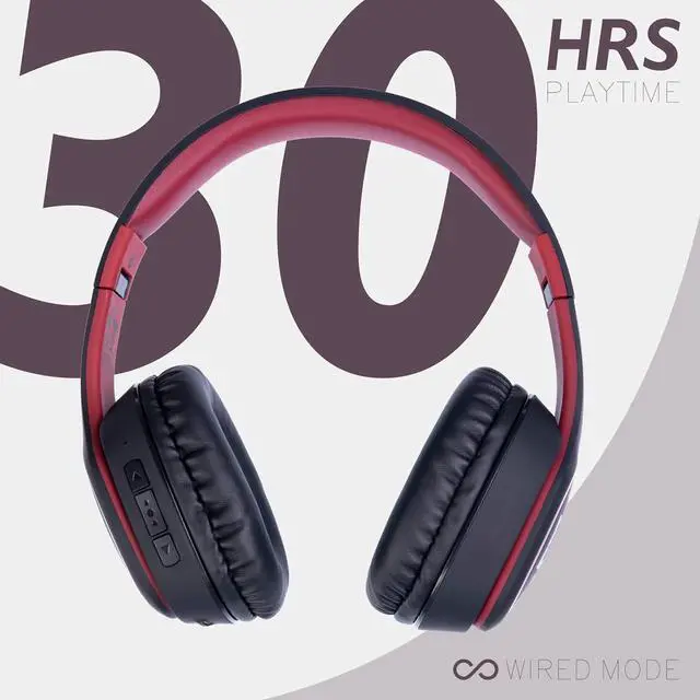 Alt view image 7 of 7 - Louise&Mann Wireless Headphones Over Ear, Bluetooth Headphones 5.3, Foldable Lightweight with Soft Memory Foam Earmuffs, Built-in Mic with Wired Mode and Carry Case for Travel,Office,PC