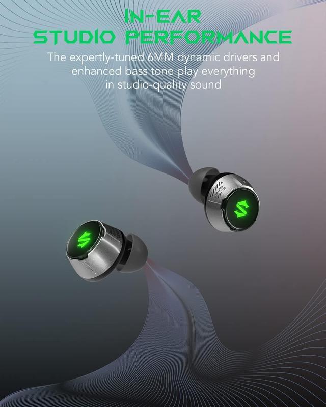 Black Shark Wireless Earbuds with 35ms Ultra-Low Latency, Gaming Bluetooth  Earbuds with Premium Sound, Bluetooth 5.2, 10mm Drivers, 4 Hyperclear Mics