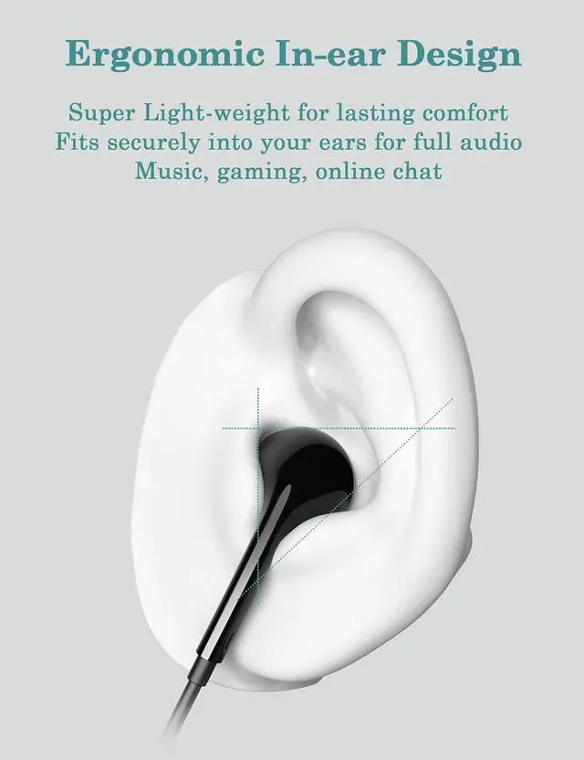 Alt view image 6 of 6 - DUKABEL USB Wired Earbuds, USB Headphone with Mic for PC/ PS4/ PS5, 6FT in-Ear Stereo Earphones Headsets with Volume Control for Office Live Broadcast Gaming