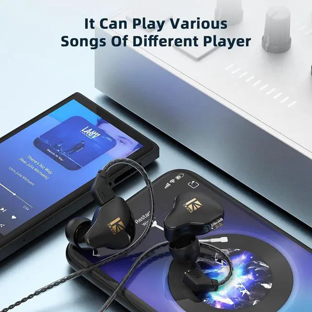 Alt view image 5 of 6 - KBEAR KS1 Earphones in Ear Monitor Super Bass Wired Earbuds Crystal Clear Sound IEM Headphones High Resolution Noise Canceling Ear Monitors Headphone for Singers Musician Audifonos Auriculares