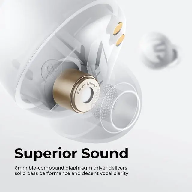 Alt view image 4 of 7 - SoundPEATS Free2 classic Wireless Earbuds Bluetooth V5.1 Headphones with 30Hrs Playtime in-Ear Wireless Earphones, Built-in Mic for Clear Calls, Touch Control, Single/Twin Mode, Immersive Stereo Sound