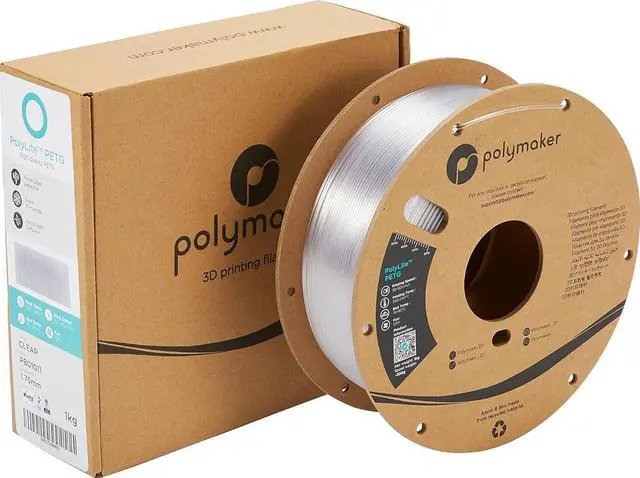 Alt view image 5 of 7 - Polymaker PETG Filament 1.75mm, 1kg Strong PETG 3D Printer Filament Clear - PolyLite PETG Transparent 3D Printing Filament 1.75mm, Dimensional Accuracy +/- 0.03mm, Print with Most 3D Printers