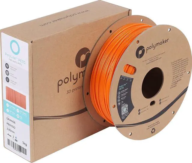 Alt view image 6 of 7 - Polymaker PETG Filament 2.85mm 1kg Orange 3D Printer Filament, PolyLite PETG 3D Printing Filament 2.85mm, Dimensional Accuracy +/- 0.03mm, Print with Most 3D Printers