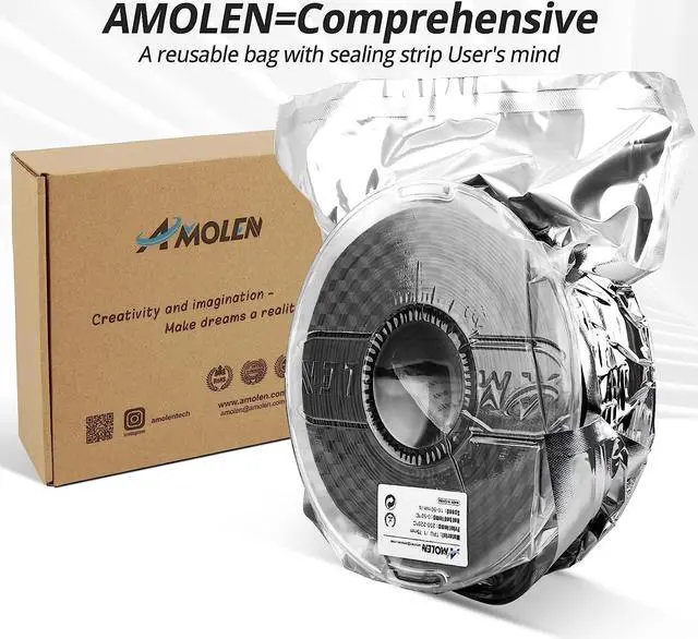 Alt view image 7 of 7 - AMOLEN TPU 3D Printer Filament 1.75mm, Flexible Soft TPU 3D Printing Filament Supports High Speed, 1kg Spool(2.2lbs), Black