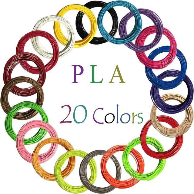 3D Pen Printer Filament Refills, PLA 1.75mm, 15/20 Multi Colors, 16.4 Feet  Each Color, 328 Feet Total, Smooth Printing Refills with Non-Toxic, 3D Pen  Accessories Gift for Kids and Adults 