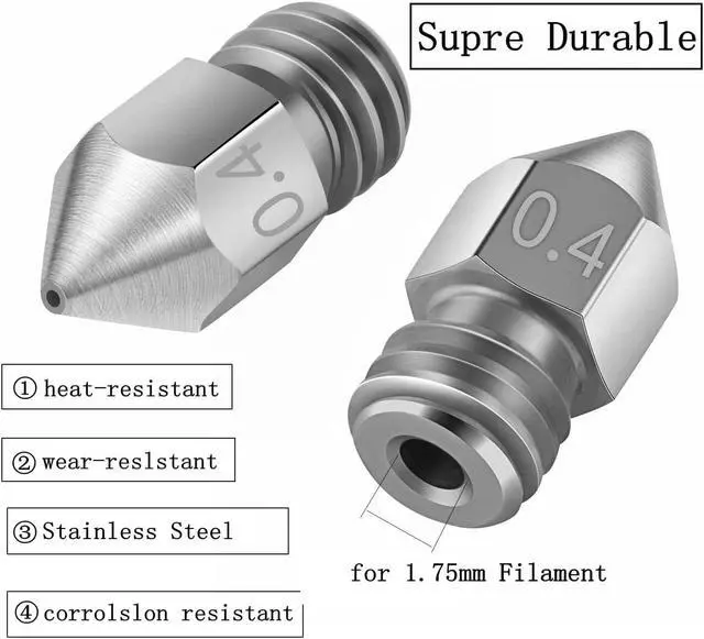 Alt view image 4 of 7 - 32PCS Nozzles 3D Printer nozzles Mk8 Nozzle, Stainless Steel, Brass,Compatible with Ender 3/Ender 3 Pro Nozzle/Ender 3 Neo/Ender 3 Max/Ender 5 Pro/,/Ender 3 Neo/CR 10..., Welcome to consult