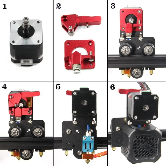 Alt view image 4 of 7 - Direct Drive Dual Gear Extruder with Pulleys & Motor Kit Support Plate Upgrade for Ender 3 V2, Ender 3 Series & CR-10 Series (Dual Extruder Support Motor Kit)