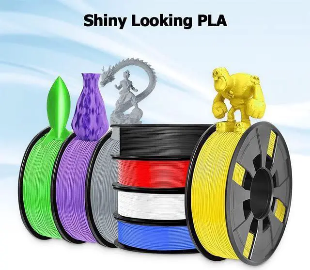 Alt view image 6 of 7 - 8 Pack PLA 3D Printer Filament, 1.75mm PLA 3D Printing Filament in Total 2KG, 8 Colors Dimensional Accuracy +/- 0.03 mm Widely Compatible for 3D Printing