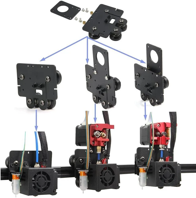 Alt view image 6 of 7 - Direct Dual Gear Extruder Kit with Stepper Motor