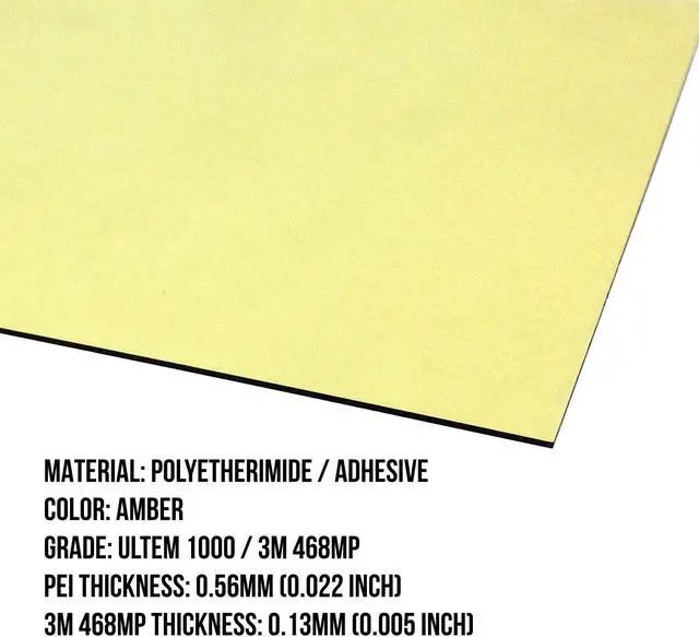 Alt view image 2 of 7 - Gizmo Dorks PEI Sheet 3D Printer Build Surface 220mm x 220mm (8.6" x 8.6") with Laminated 3M 468MP Adhesive, Made in The USA