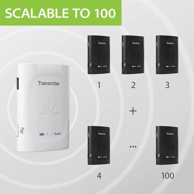 Alt view image 3 of 7 - Avantree Audiplex - Wireless Multiple Audio Transmitter & Receiver Set, Long Range Low Latency for TV, AV Receiver, Projector, PA System, Church, Broadcast to 100 Headphones/Speakers