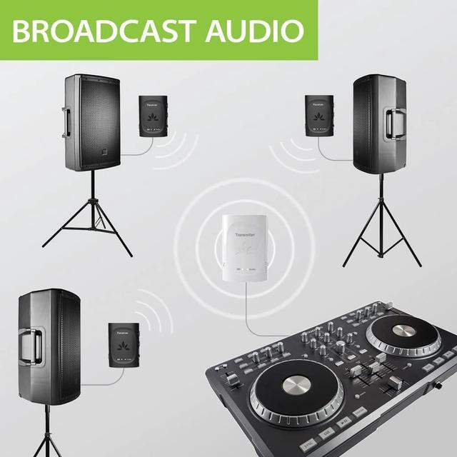 Alt view image 2 of 7 - Avantree Audiplex - Wireless Multiple Audio Transmitter & Receiver Set, Long Range Low Latency for TV, AV Receiver, Projector, PA System, Church, Broadcast to 100 Headphones/Speakers